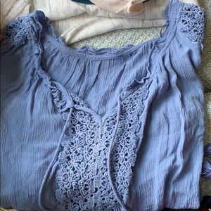 Blue Peasant Top